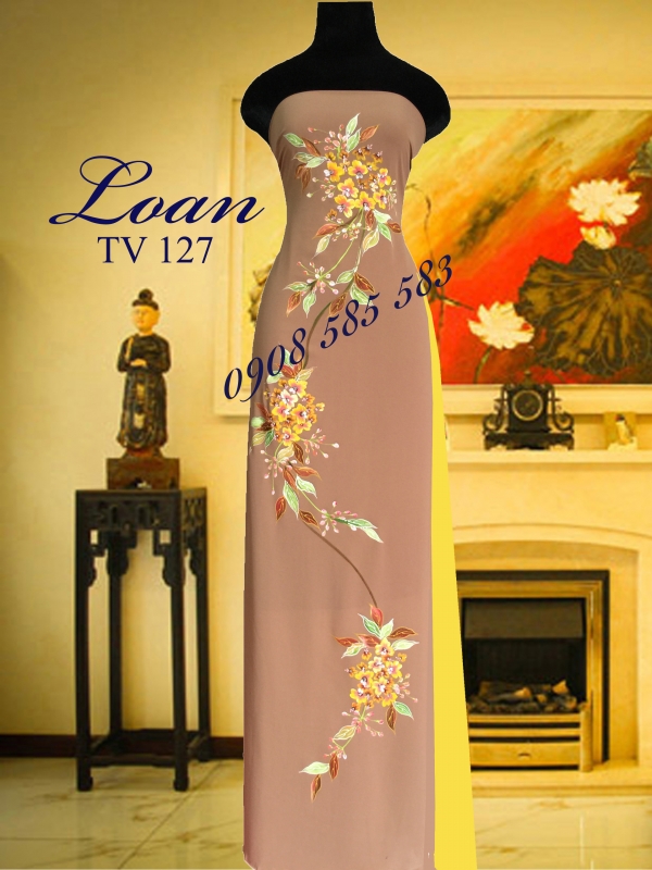 Vải áo dài vẽ đính đá