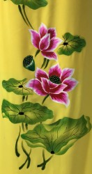 Vải áo dài vẽ hoa sen