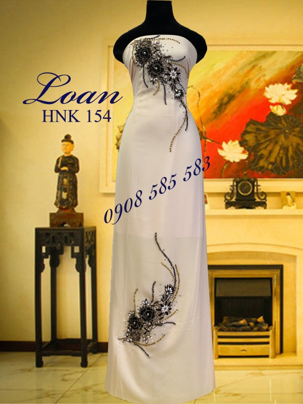 Vải áo dài kết đá