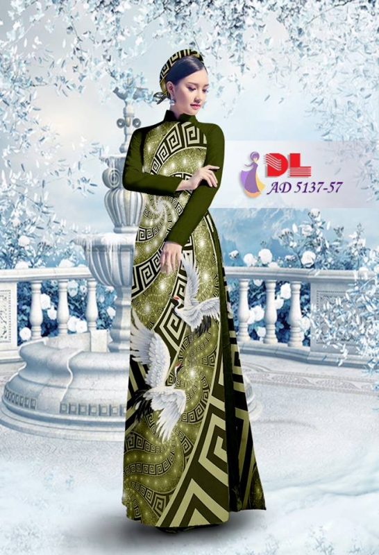 Vải áo dài chim và hoa văn