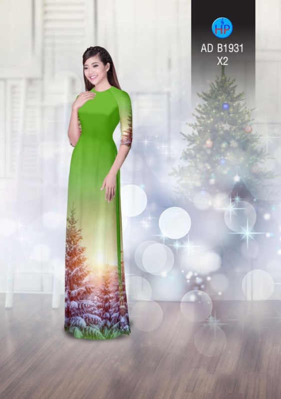 Vải áo dài cảnh mùa đông