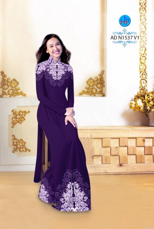 Vải áo dài hoa văn trên dưới