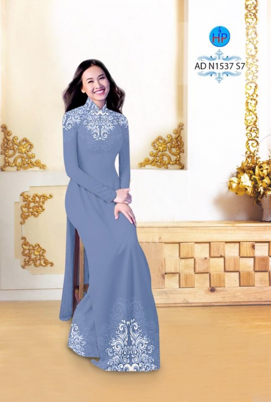 Vải áo dài hoa văn trên dưới