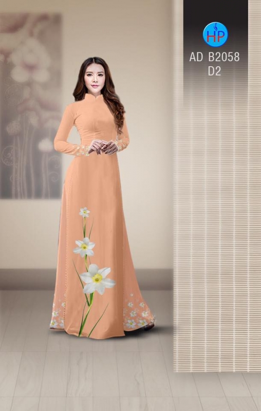 Vải áo dài hoa trắng