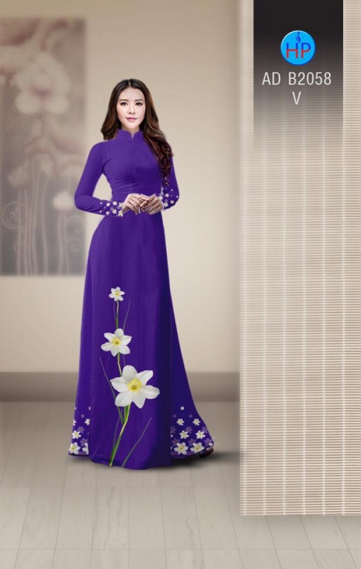 Vải áo dài hoa trắng