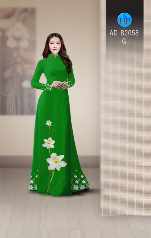 Vải áo dài hoa trắng