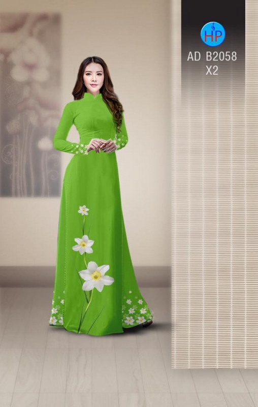 Vải áo dài hoa trắng