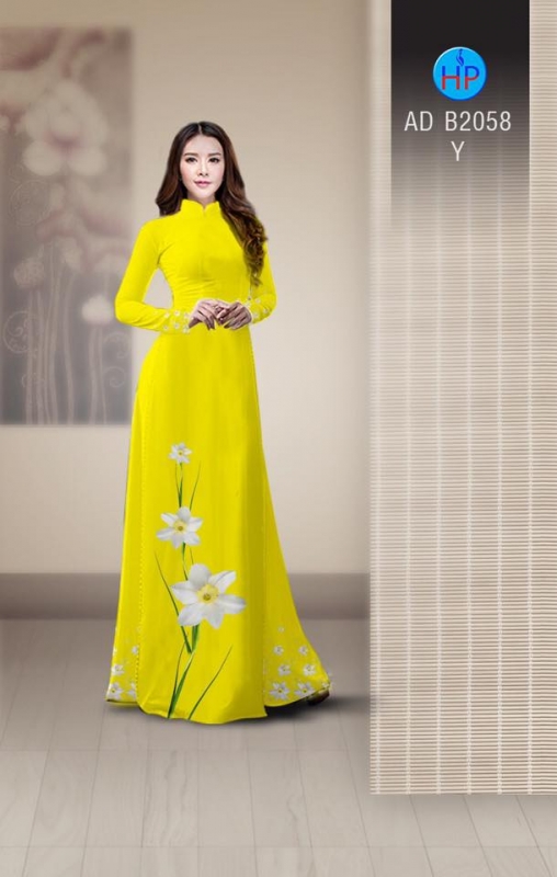 Vải áo dài hoa trắng