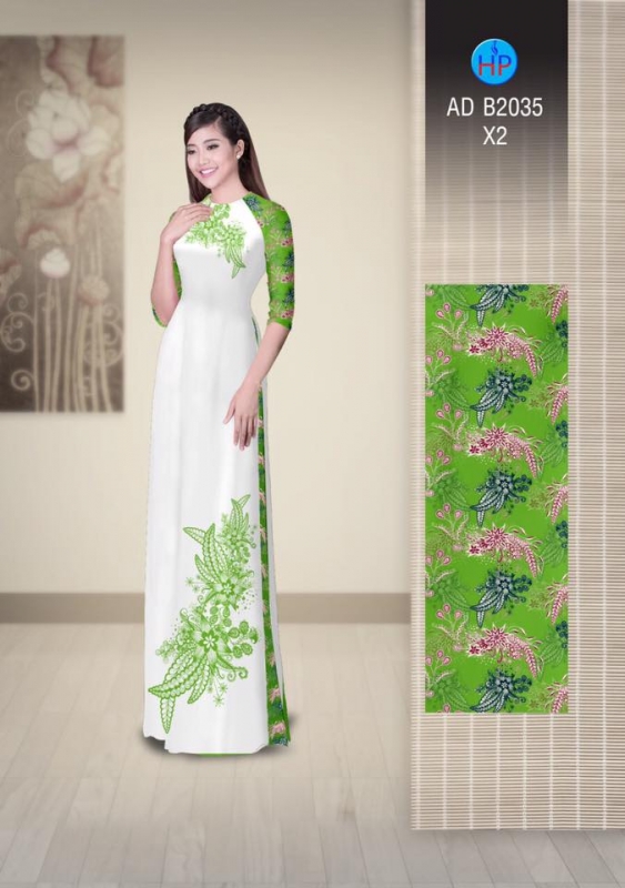 Vải áo dài hoa văn trên dưới Vải áo dài hoa văn trên dưới
