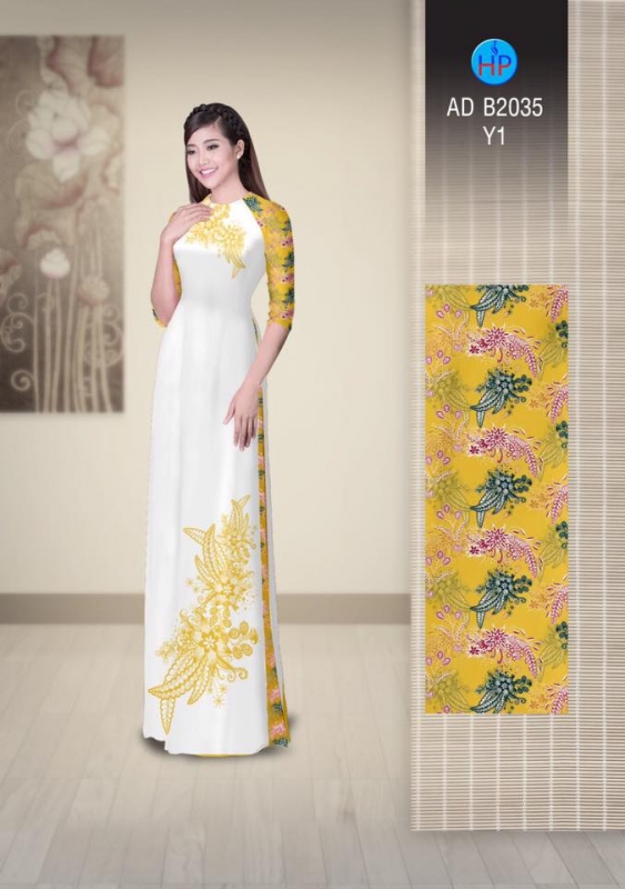 Vải áo dài hoa văn trên dưới Vải áo dài hoa văn trên dưới
