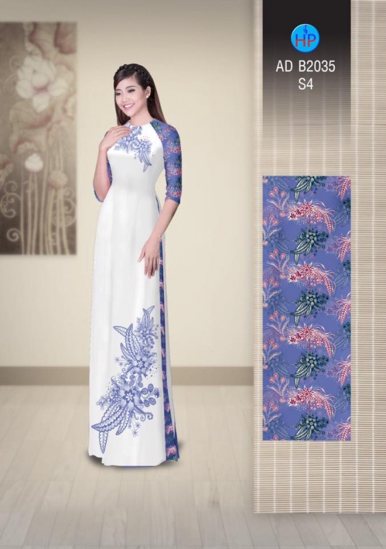 Vải áo dài hoa văn trên dưới Vải áo dài hoa văn trên dưới