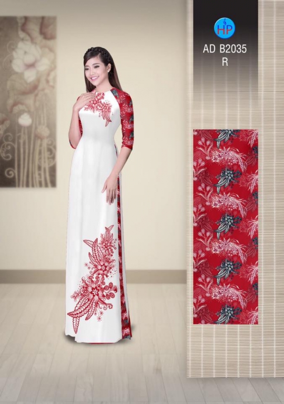 Vải áo dài hoa văn trên dưới Vải áo dài hoa văn trên dưới