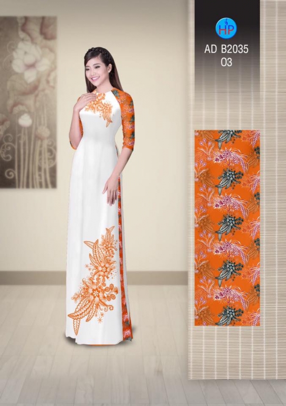 Vải áo dài hoa văn trên dưới Vải áo dài hoa văn trên dưới