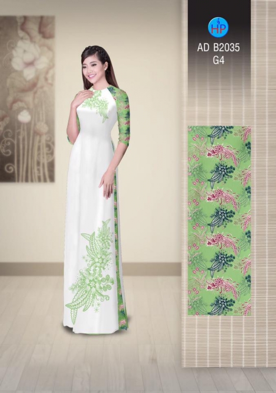 Vải áo dài hoa văn trên dưới Vải áo dài hoa văn trên dưới
