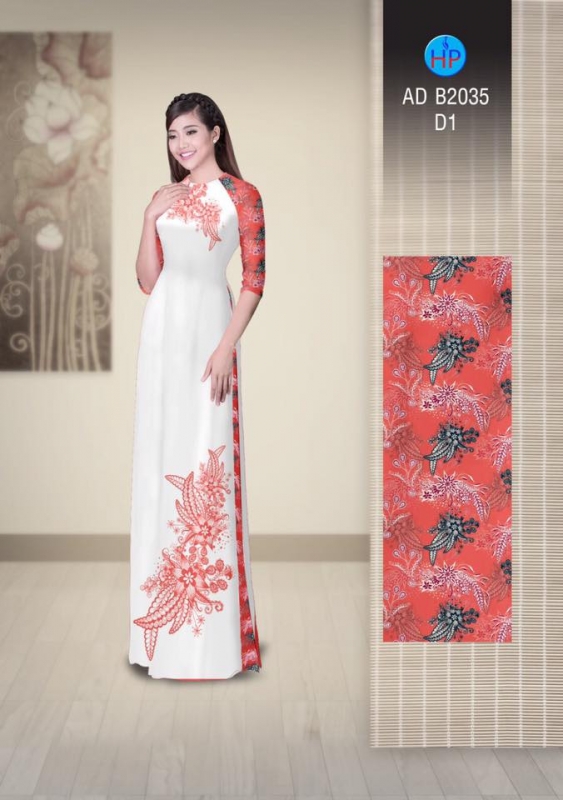 Vải áo dài hoa văn trên dưới Vải áo dài hoa văn trên dưới