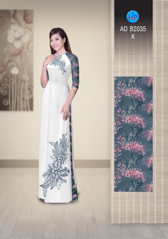 Vải áo dài hoa văn trên dưới Vải áo dài hoa văn trên dưới