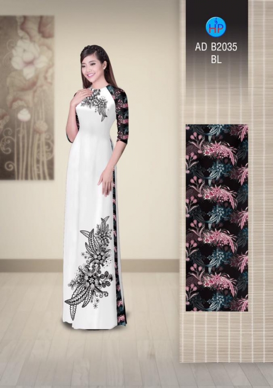 Vải áo dài hoa văn trên dưới Vải áo dài hoa văn trên dưới