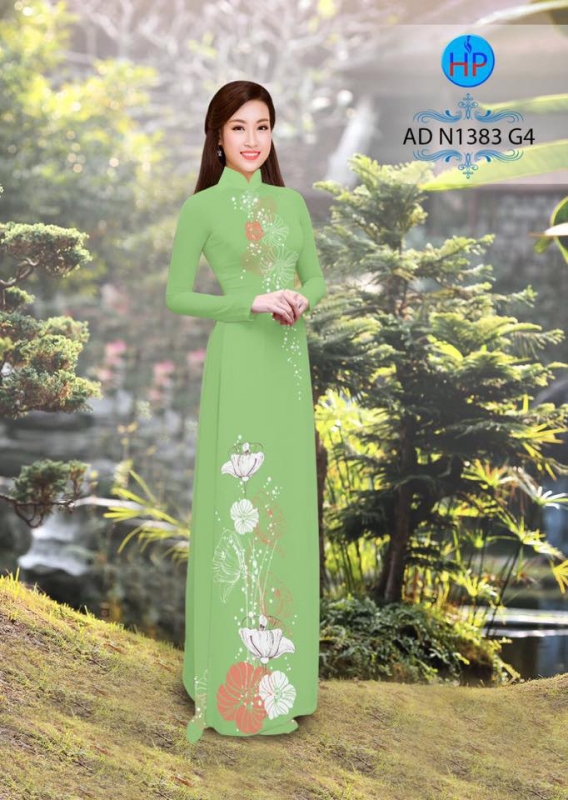 Vải áo dài hoa văn vẽ