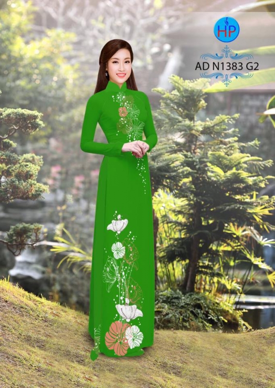 Vải áo dài hoa văn vẽ