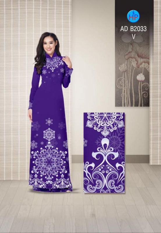 Vải áo dài hoa tuyết