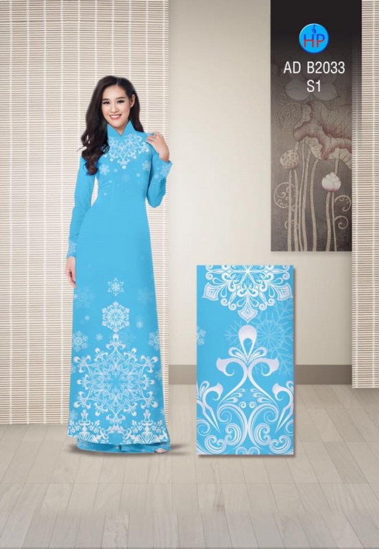 Vải áo dài hoa tuyết