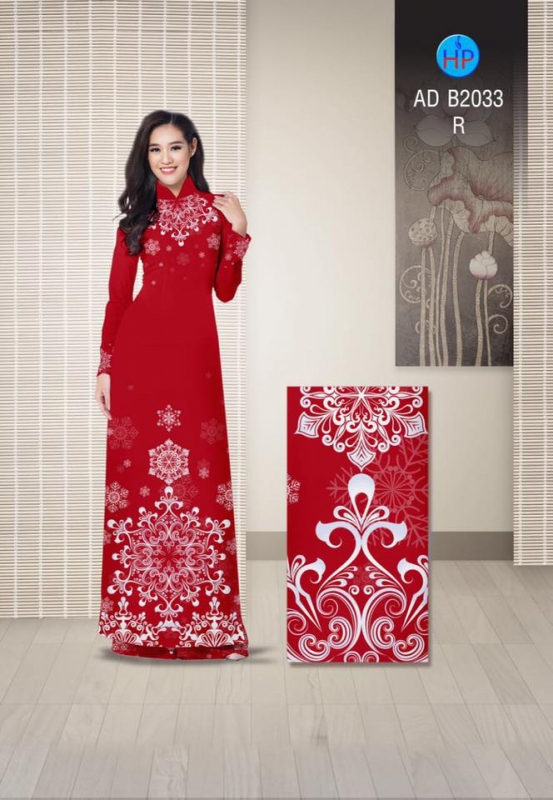 Vải áo dài hoa tuyết
