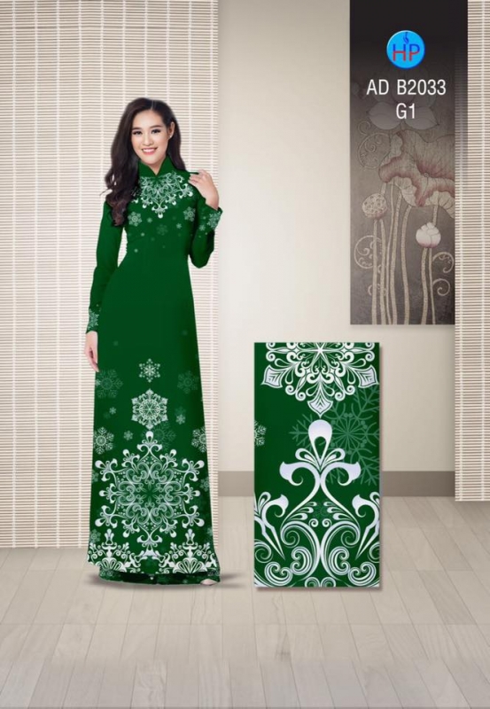 Vải áo dài hoa tuyết