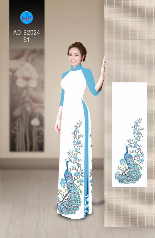 Vải áo dài chim công