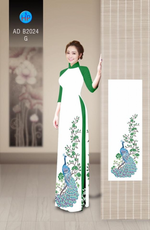 Vải áo dài chim công