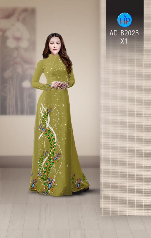 Vải áo dài hoa chạy dọc