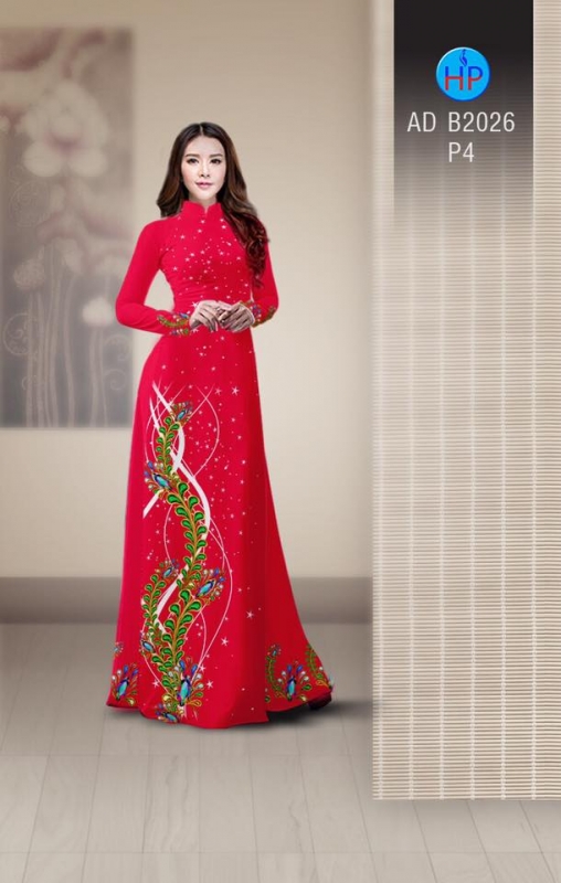 Vải áo dài hoa chạy dọc