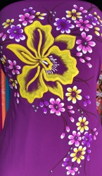 Vải áo dài vẽ hoa nổi