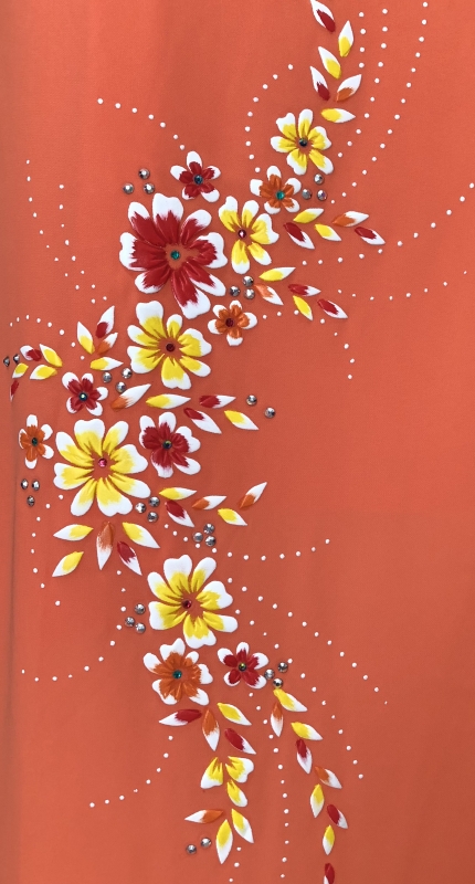 Vải áo dài vẽ hoa nổi