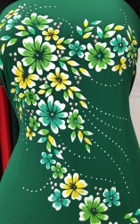 Vải áo dài vẽ hoa nổi