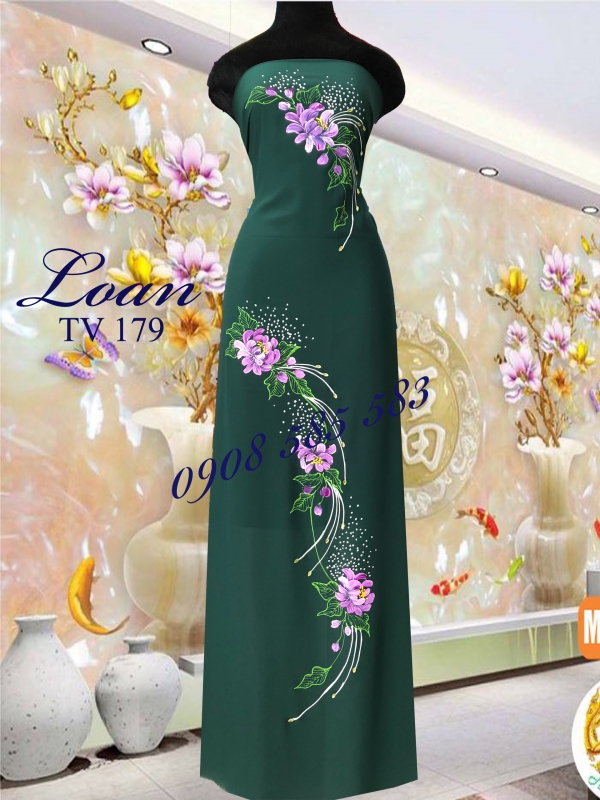 Vải áo dài vẽ đính đá