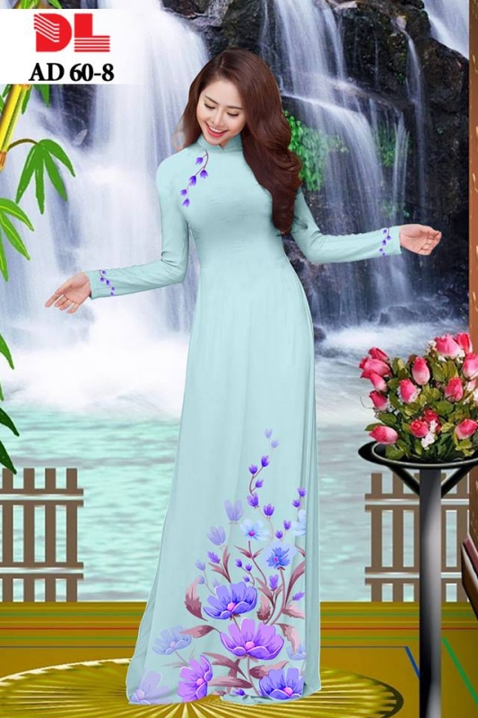 Vải áo dài hoa tà dưới