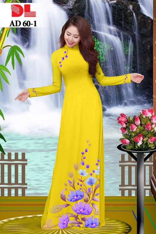 Vải áo dài hoa tà dưới