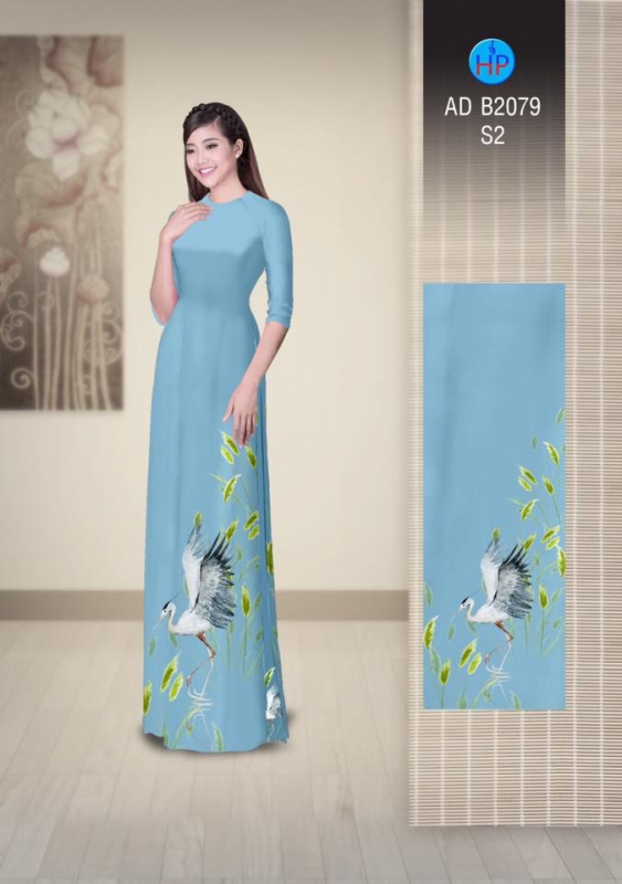 Vải áo dài chim cò Vải áo dài chim cò