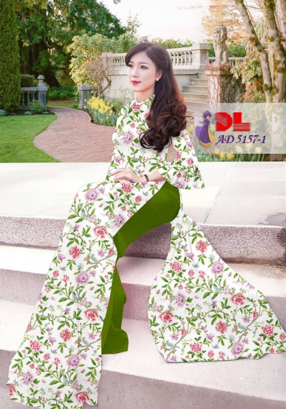 Vải áo dài hoa nhí