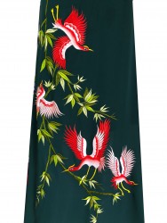 Vải áo dài thêu hạc