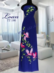 Vải áo dài thêu hạc