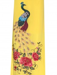 Vải áo dài kết đá chim công