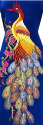 Vải áo dài thêu chim công