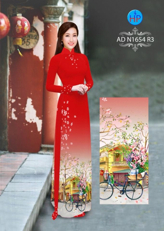 Vải áo dài hình xe đạp