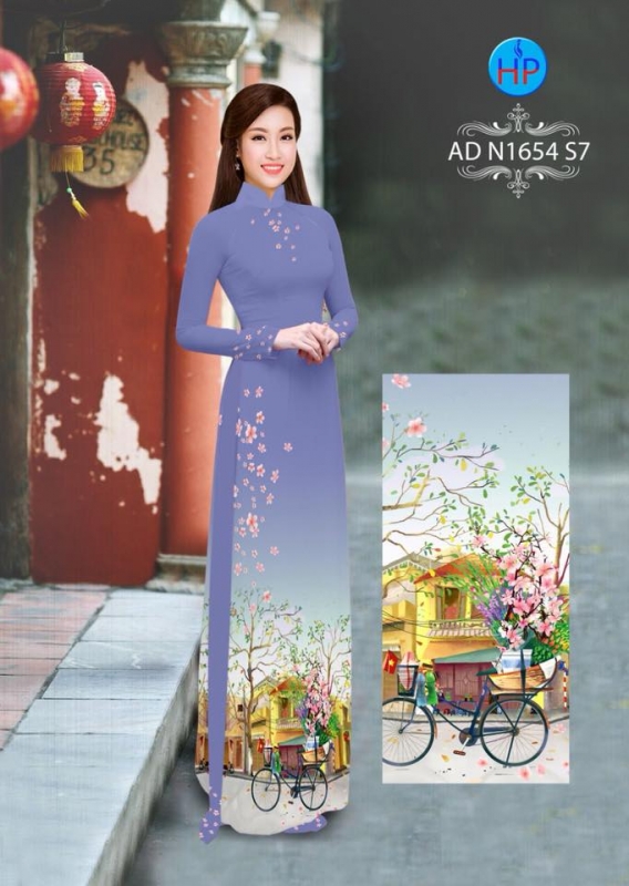 Vải áo dài hình xe đạp