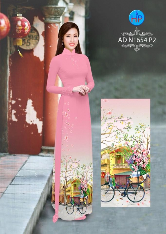 Vải áo dài hình xe đạp