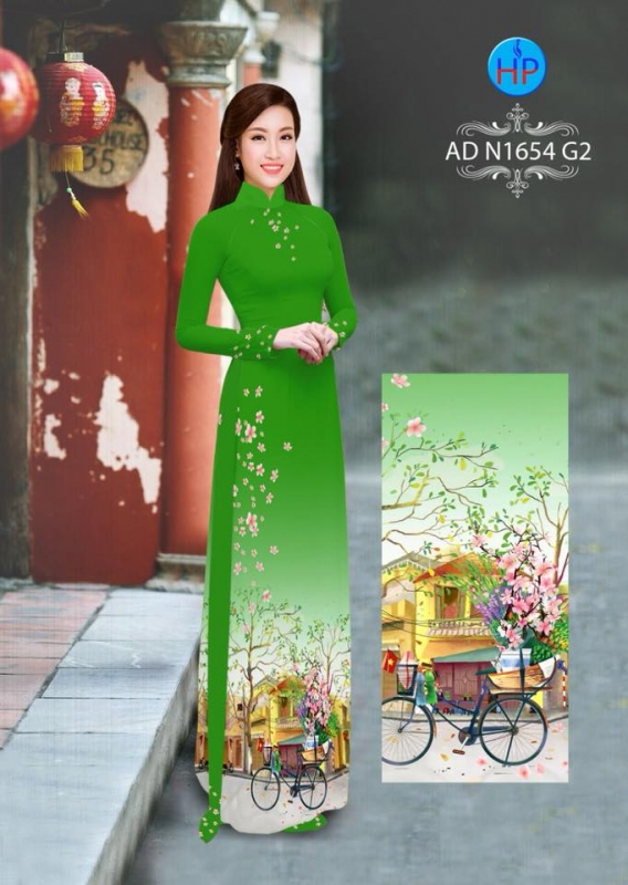 Vải áo dài hình xe đạp
