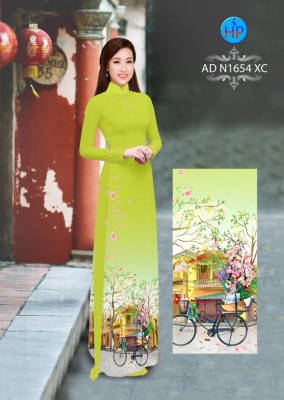 Vải áo dài hình xe đạp-DT 4130