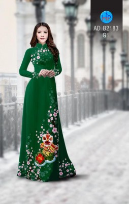 Vải áo dài tết lân và dưa hấu-DT 4132
