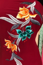 Vải áo dài thêu hoa